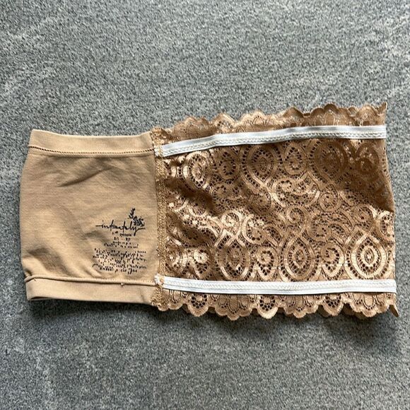 NWOT Free People Seamless & Lace Bandeau Bra Wear 2 Ways Cream / Beige XS/S - Picture 7 of 11